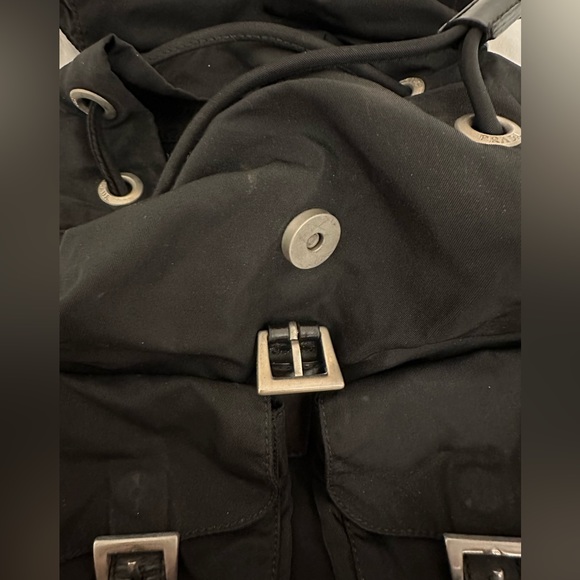 Authentic Vintage Prada Black Nylon Tessuto Twin Pocket Backpack - Picture 6 of 10